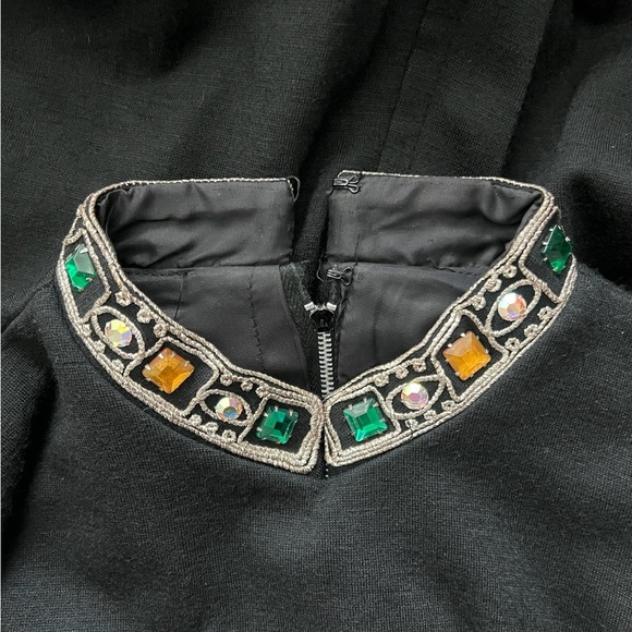 *RARE FIND* Vintage 1950s Elegant Miss of California Black Wool Dress - 14 (L) - Picture 6 of 10